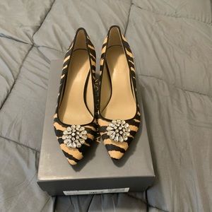 Ann Taylor Bess calf hair heel pump